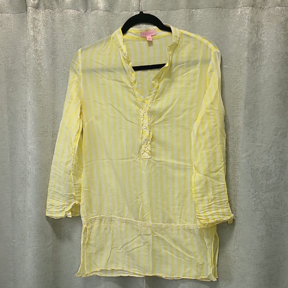 Lilly Pulitzer Yellow and White Striped‎ Top